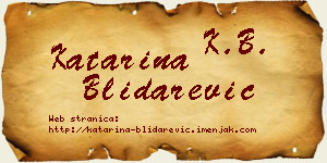 Katarina Blidarević vizit kartica